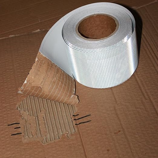 Silverer Reflective Tape 4 inch Wide, Outdoor Waterproof Hazard Conspicuity Warning Industrial Marking Tape (66 feet)