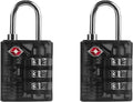 TSA Locks for Luggage, Combination Lock for Locker, 3 Digit Padlock Combination, Combo Small Padlock for Gym Locker, Travel Suitcase, Gun Case, Fence Gate, Backpack Zipper (Black+Black)