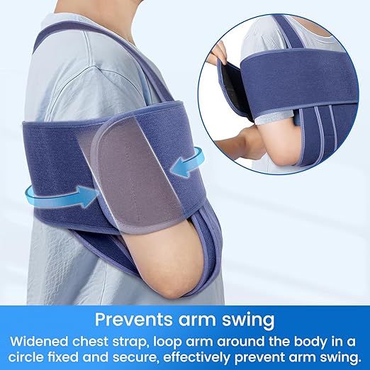 Velpeau Arm Sling for Sleep, Shoulder Immobilizer for Children, Boys, Girls - Very Soft Sling for Rotator Cuff Tear, Fractured, Dislocation, Broken, Postoperative, Fits Left & Right (S: Bust 25″-31.5″)