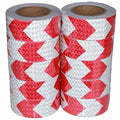 Red and White Reflective Tape 2 inch X 66 feet X 10 Rolls, Outdoor Waterproof Hazard Conspicuity Warning Marking Tape