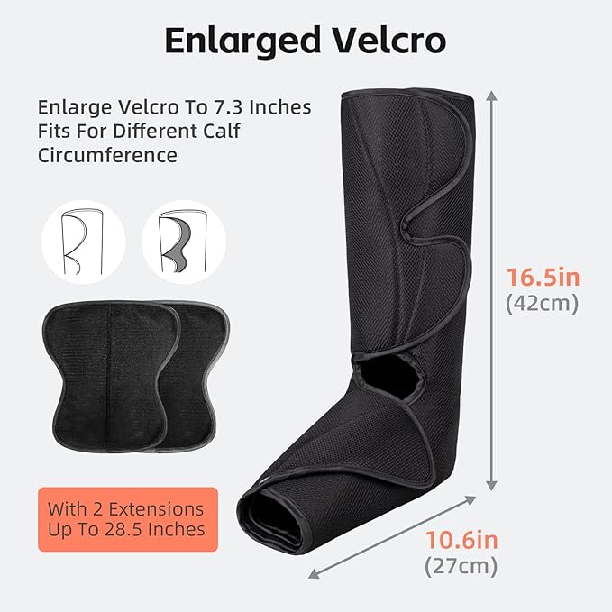 SHINE WELL Leg Compression Massager with Heat, Legs Massager for Circulation and Pain Relief, Heating Foot and Calf Massage Machine for Neuropathy Pain & Relief Edema, Gift for Mom Dad