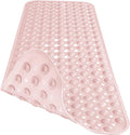 Extra Long Pink Bathtub Mat Non Slip, Soft Bath Mat for Tub 40 x 16 Inch Full Size, Bath Tub Shower Mats for Bathroom Floor, Big Suction Cups and Drain Holes, Easy Washable, BPA Free