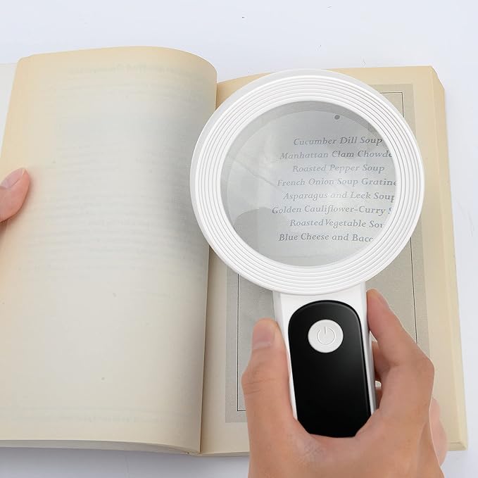 Magnifying Glass with Light, High Magnification Handheld Large Magnifying Glass 18LED Cold and Warm Light with 3 Modes, Illuminated Lighted Magnifier for Seniors Reading, Coins, Jewelry, Exploring