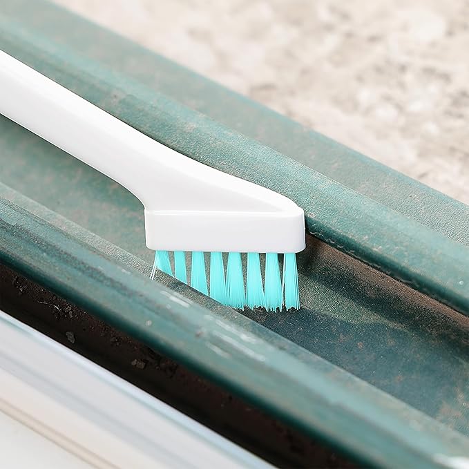 Household Cleaning Brush with Groove Crevice Scrubber and Bottle Cleaner Lightweight with Hanging for Kitchen Bathroom Window Track and Floor Cleaning Tools