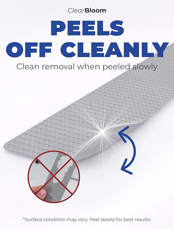 Anti Slip Shower Stickers 24 PCS, Gray Non-Slip Shower Strips for Adults, Premium Adhesive Bath Tub Stickers