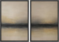 MUDECOR Framed Canvas Print Wall Art Abstract Sunset Horizon Modern Minimalist Beige and Black Illustrations Modern Art Decorative Bohemian Colorful for Living Room, Bedroom, Office - 24"x36"x2 Black