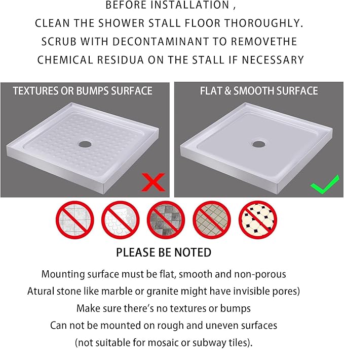 Yimobra Shower Stall Mat Non Slip, 21x21 Inch, Soft Square Bath Mat for Shower with Suction Cups and Drain Holes, Stall Floor Mats for Bathroom, Machine Washable, Bathroom Accessories, Black