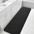Yimobra Bathroom Runner Rugs 72"x24" Non Slip Washable Memory Foam Bath Mat, Super Soft Water Absorbent Hallway Carpet for Vanity Tub Shower, Black