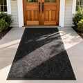 Indoor Outdoor Door Mat, 6'x3' Heavy Duty Large Non-Slip Waterproof Rubber Rug for Double Front Door Entrance, Welcome Floor Mats Carpet for Entryway Home Office School, Black 72" x 36"