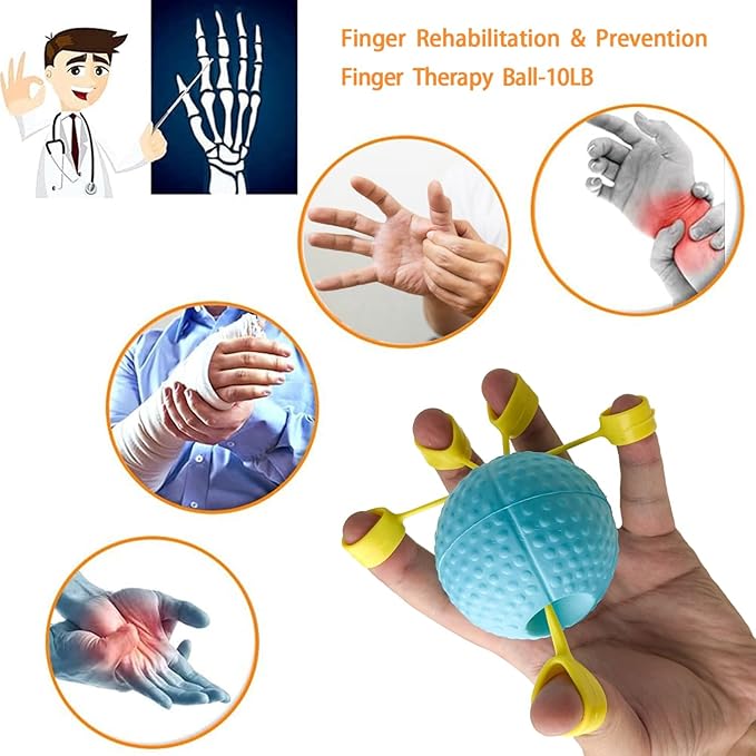 Hand Exercise Ball Squeeze Balls for Hand Therapy Finger Extension Exerciser Finger and Wrist Strengthener, Hand Grip Strengthener for Elderly, Weak Hand, Arthritis, Stroke, Carpal Tunnel