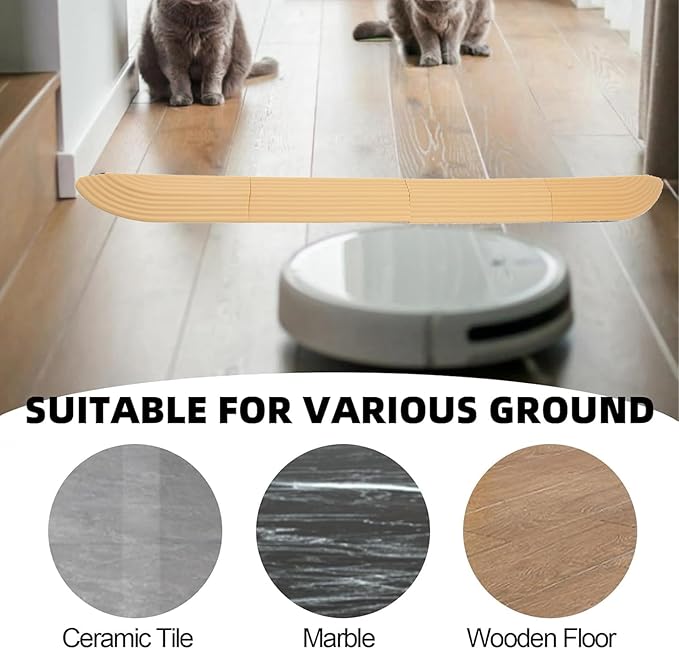 Universal Rubber Wheelchair Ramp for Doorways, Thresholds, Stairs, Bathroom, 4 Pack, Cream