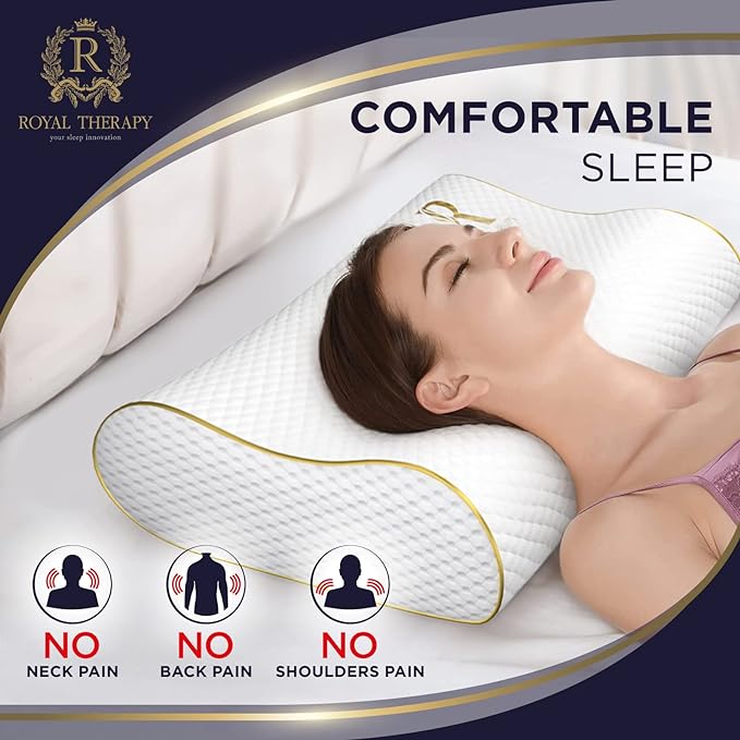 Memory Foam Pillow, King Cervical Pillow for Neck Pain, Contour Pillow, Neck and Shoulder Pain, Side Sleeper, Back and Stomach Sleeper