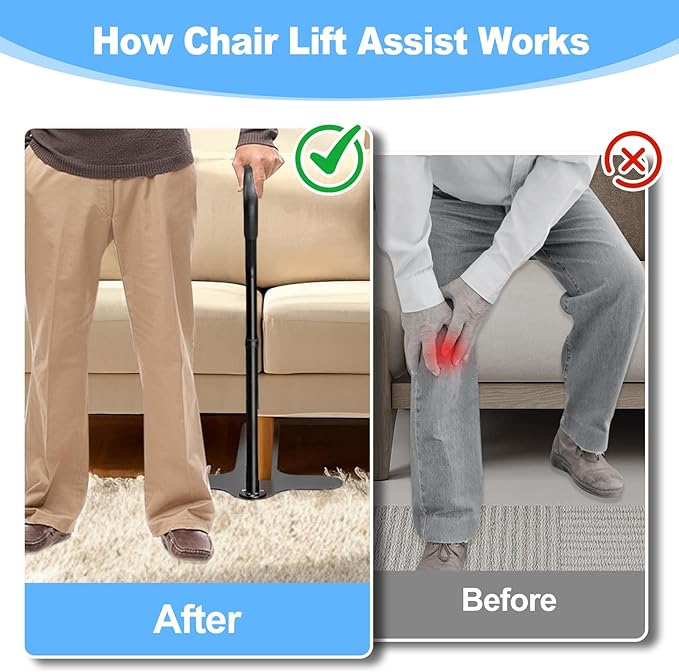 Couch Stand Assist with Grab Bar for Elderly, Adjustable Height Chair Lift Assist Devices for Seniors, Disabled, Handicap, Mobility Aids Rail for Standing Up from Sofa, Supports Up to 350LBS