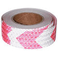 Industrial Reflective Tape Red and White Outdoor Waterproof 2 inch, High Visibility Hazard Conspicuity Safety Marking Tape (66 feet)
