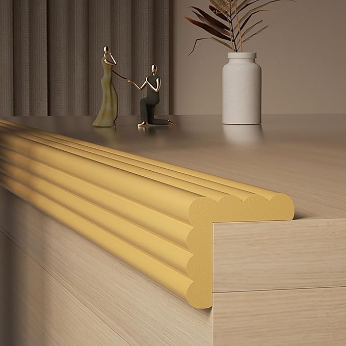 Edge Corner Protector, W-Shaped Sharp Edge Safety Corner Edge Foam Padding, Edge Guards Bumpers, Proofing Furniture Edge Protector for Table Edges & Sharp Corners(Yellow,2 Pack)