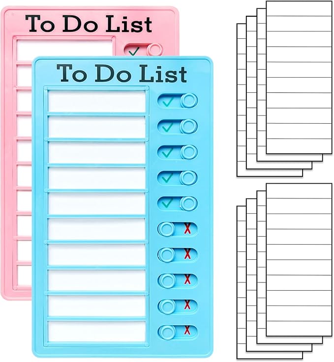 2-Piece Chores Chart for Kids - Reusable Chore List, Removable Checklist Board, Portable to Do List Visual Schedule for Multiple Kids