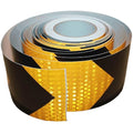 Yellow and Black Reflective Tape 4 inch X 166 feet, Outdoor Waterproof Hazard Conspicuity Warning Industrial Marking Tape