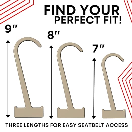 Seatbelt Catcher Seat Belt Aid Grabber - for Elderly & Disabled, Seatbelt Reacher Tool for Seniors with Back, Shoulder, or Elbow Injury, Easy Reach Mobility & Daily Living Aid, 3 Pack, Black