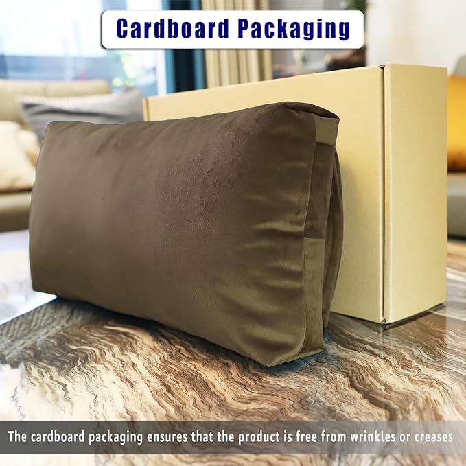 Velvet Recliner Head Pillow with Non-Slip Base - Adjustable Neck Support for Pain Relief in Home, Office and Travel (Brown)