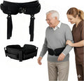 Upgraded Gait Belt with Metal Buckle, Transfer Belt with Handles and Leg Straps, Lift Belt for Seniors, Walking Support, Mobility and Elderly Assistance (Black, Medium)