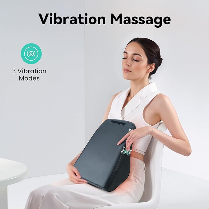 Snailax Shiatsu Lower Back Neck Massager with Heat, Kneading Back Massager for Back Pain Relief Deep Tissue, Vibration Massage Pillow Ideal Gifts for Men Women Mom Dad