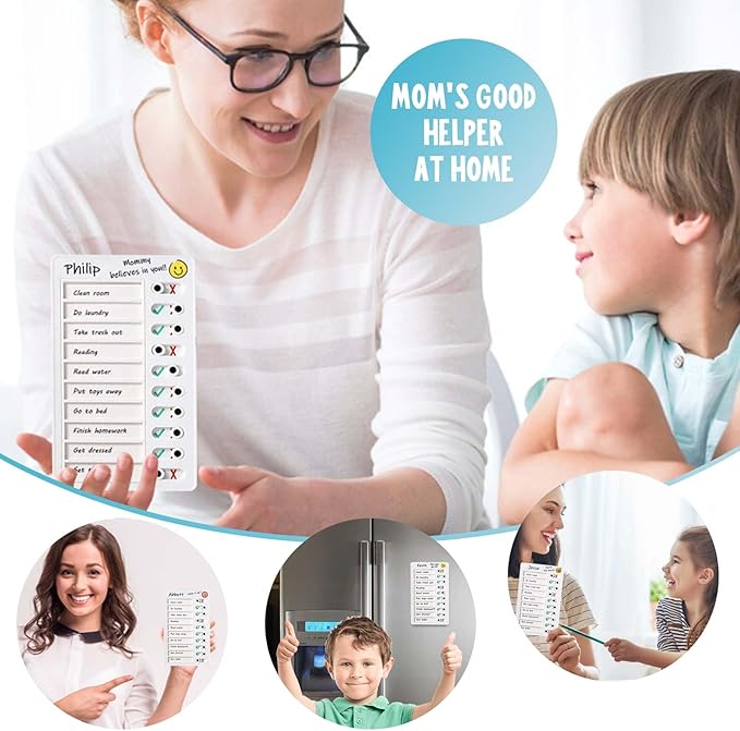 3 Pieces to Do List Checklist Boards, Plastic Memo Boards, Detachable Message Boards Checklist Slider, Schedule Planning Boards with 3 Acrylic Adhesive and 10 Cardstock for Check Items Accessories