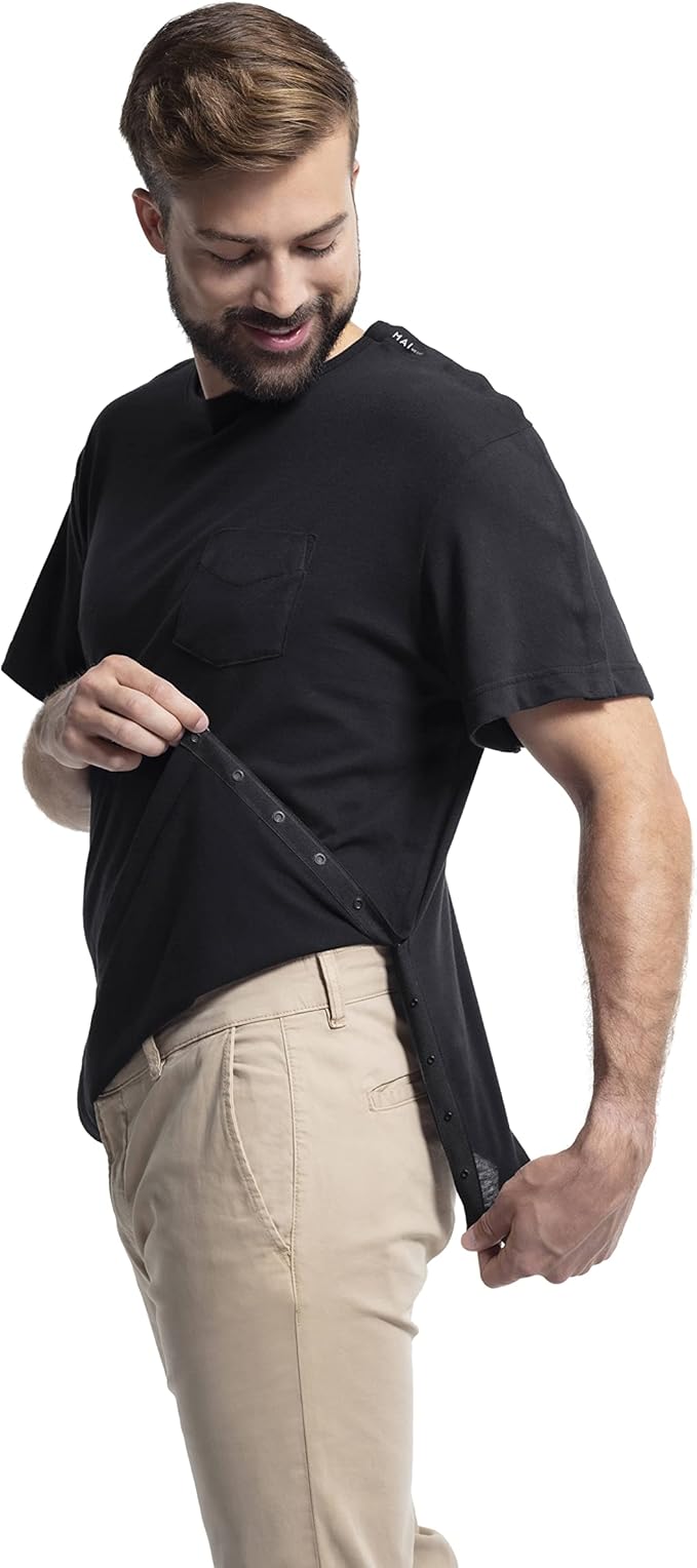 MAI We Care Post Shoulder Surgery Shirts for Men - Tear Away Recovery Apparel, Premium Chemotherapy Clothing