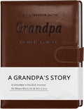 Artmag Grandpa's Life Story Journal with 250+ Prompt Questions, Family Keepsake Book Leather Cover for Grandpa to Share His Memories for Birthday Father's Day Christmas (Brown)