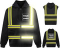 YOWESHOP High Visibility Reflective Safety Hoodie Jacket With Removable Sleeves Hi Vis Outdoor Protective Workwear Unisex