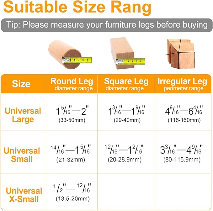 CHUNZEXI 16 Pack Chair Leg Floor Protectors for Hardwood Floors, Silicone Felt Covers Pads Caps, Protect Wood Furniture Feet Floors Noise Reduce and Scratch (Universal Small & Brown)