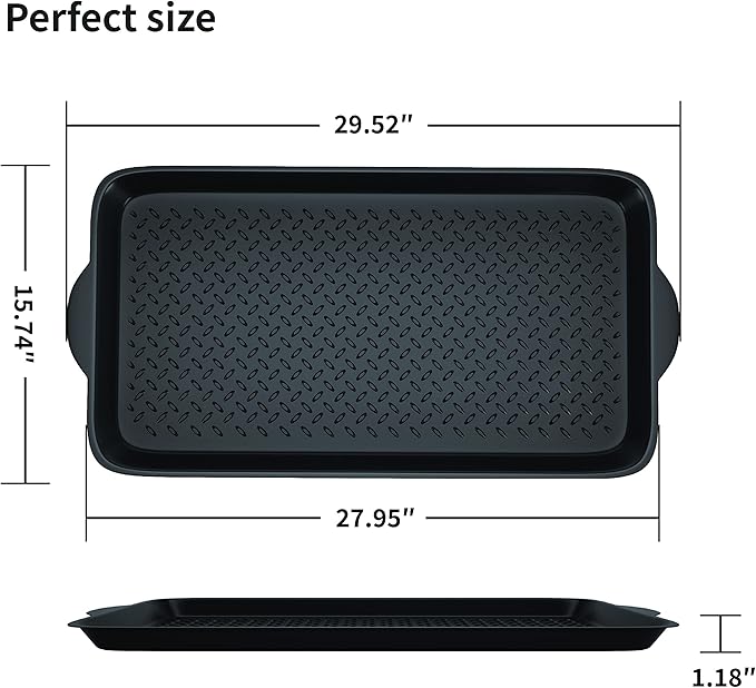 Matace 2 Pack Rubber Small Boot Tray for Entryway,Boot Mat,Shoe Tray,Shoe Mat for Indoor and Outdoor Use, 27.95"x 15.74" (Pack of 2)