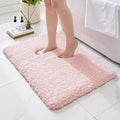 Bathroom Rugs 32x20, Ultra Thick Shaggy Soft Microfiber Absorbent Bath Rug, High Density Foam Latex Non Slip Backing, Machine Washable Bath Mats for Bathroom Floor & Sink, Pink