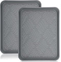 Boot Tray for Entryway Indoor, Heavy Duty Shoe Mat 2 Packs, 16.8"x12.8" Waterproof Shoe Tray with Raised Edge, Outdoor Multi-Purpose Tray for Boots, Garden, Pets (Grey)