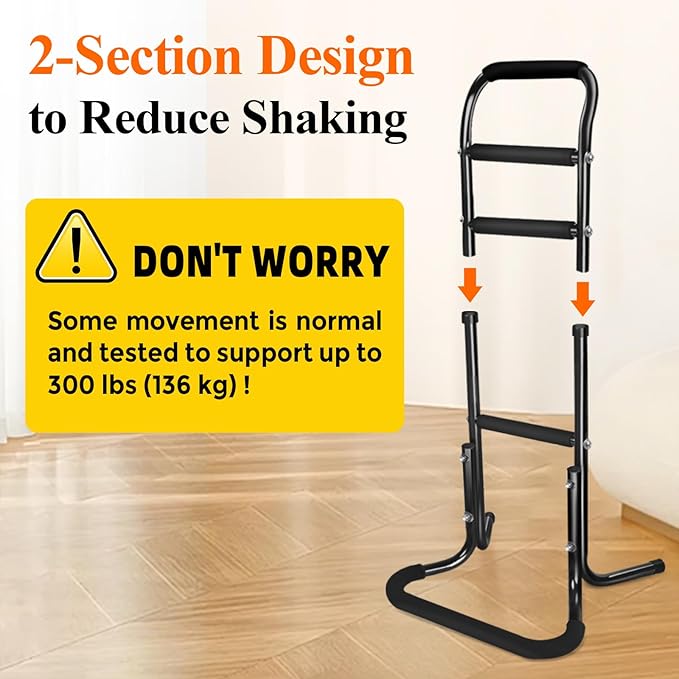 Stand Assist Aid for Elderly, Aluminum Alloy Standing Aids & Supports for Rising from Chair Couch, Sturdy Chair Lift Assist Grab Bar for Seniors Disabled Handicap Adults, Height-Adjusted