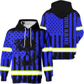 US Flag High Visibility Hoodie for Men Reflective Hoodie Safety Workwear for Worker Runner Patriotic ACC02