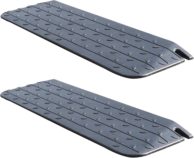 OrangeStar Rubber Threshold Ramp for Doorways, 1.5" Rise Non-Slip Wheelchair Ramp, 33000lbs Load Capacity, Rubber Curb Ramp for Wheelchair, Scooter(2 Packs)