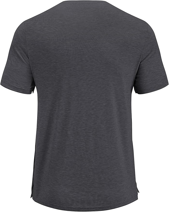 Poriff Men's Post Shoulder Surgery Recovery Shirts Full Tear Away Short Sleeve Snap Chemo Port Access Shirt