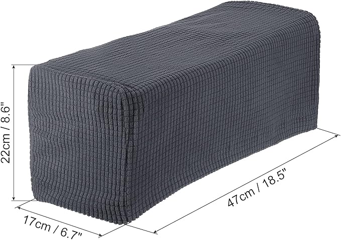 uxcell 2pcs Stretch Armrest Covers for Chairs/Sofas, Couch Arm Covers with Twist Pin, Furniture Protector Slipcovers Dark Grey