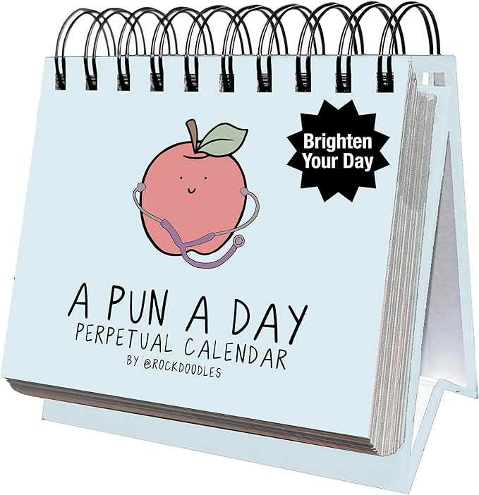 Perpetual Daily Pun Calendar | 365 Hilarious Puns for Home or Office, Wordplay to Brighten, Amuse, and Entertain Every Day of the Year | Great Gift for Pun Lovers, Coworkers, Friends & Family