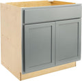 Quicklock RTA (Ready-to-Assemble) | Base Kitchen Cabinets - Shaker Style | Made in America (Magnetic Gray, 36" Wx34.5 Hx24 D Sink Base)