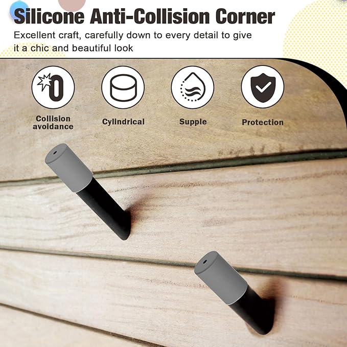 12 Pack Anti-Collision Corner Drawer Bumpers, Silicone Protector for Cabinet Handle, Silicone Cabinet Pull Covers (Grey)