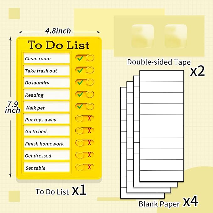 Chore Chart for Kids,To Do List, Daily Routine Chart, and Schedule Board-Checklist and Portable Memo for Efficient Task Management and Planning,Adhd Tools