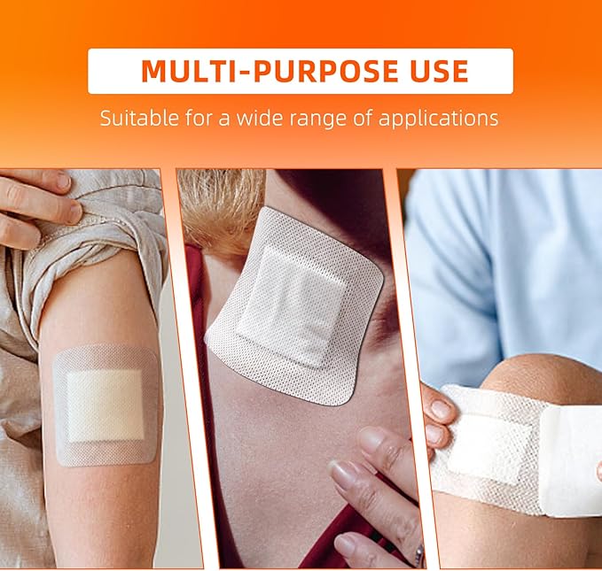 [4''x4''-30count] Carbou Island Dressing Bordered Gauze Sterile Individually Wrapped Gauze Pads,Highly Absorbent Adhesive Dressing Pad,Soft and Breathable Wound Dressing for Wound Care