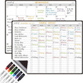 JJPRO Magnetic Dry Erase Chore Chart and Monthly Planner Whiteboard Bundle for Fridge - Chore Chart for Multiple Kids, Monthly Calendar, Behavior Chart, Reward Chart, 6 Markers