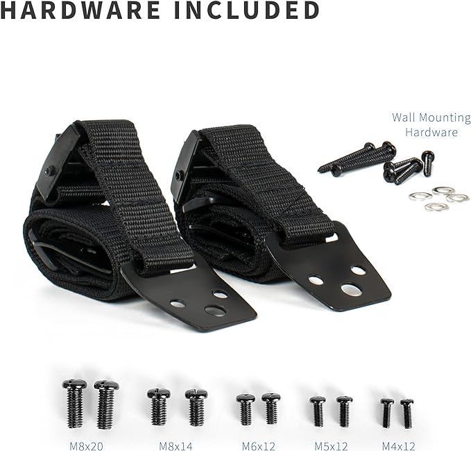 TV Anti-Tip Heavy Duty Dual Cable Kit, Non Tipping Safety Straps for Screens or Furniture Mounting, Adjustable Baby Proofing Anchor, Easy Install Hardware Included, STAND-SK02