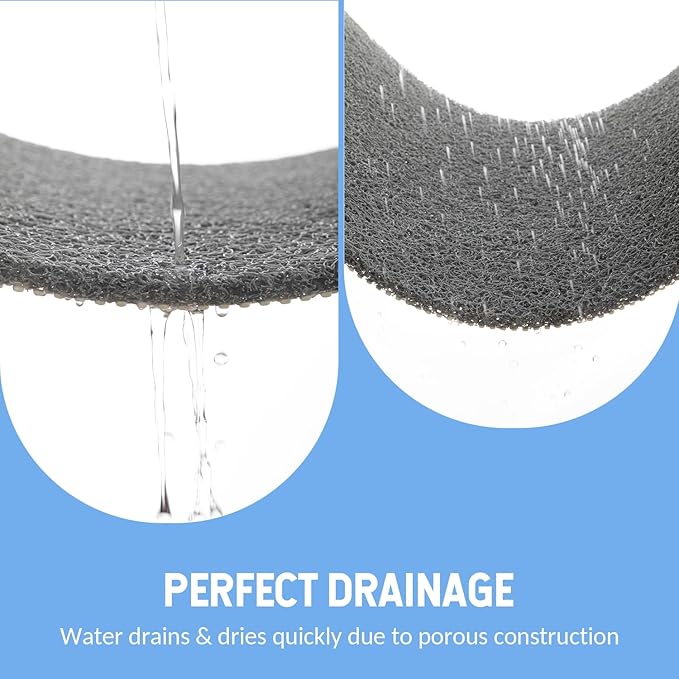 Non-Slip Bathtub Mat, Anti Slip Shower Mat, Fast Drying Bathtub Mats, Foot Scrubber Mat, Anti Slip Mat for Tub, Floor, Bathroom, Kitchen, Home, Hotel (Grey 71"×24")