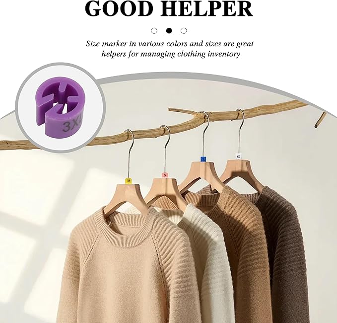 900Pcs Colorful Clothes Hanger Size Markers Assortment Kit, 9 Sizes XXS - 4XL Plastic Coding Hanger Sizes Tags Marker for Wire Hangers Clothing Hangers