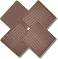 xxxHOLIC Non Slip Furniture Pads, 4” x 4” Brown Square Rubber Grippers for Hardwood Floors, Anti Skid Furniture Feet Coasters, Bed Couch Stoppers to Prevent Sliding and Floor Scratches, Set of 4