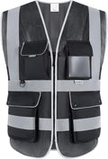 XIAKE Reflective Safety Vest for Men & Women High Visibility Class 2 Vest with Pockets Meets ANSI Standards