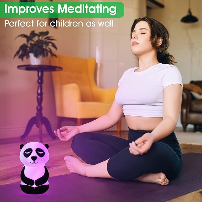 Calm Collective Peaceful Panda Breathing Trainer Light for Calming Stress, Anxiety Relief Items for ADHD, Mindfulness Meditation Tools for Depression, Great Self Care and Mental Health Gifts